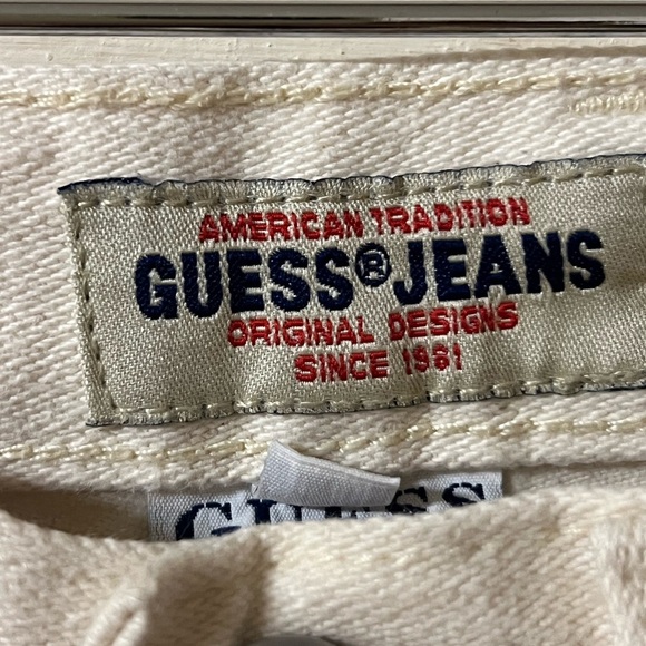 Vintage Guess High Rise 90's Tapered Mom Straight Jean Ivory Cream Size 26 - Picture 2 of 7